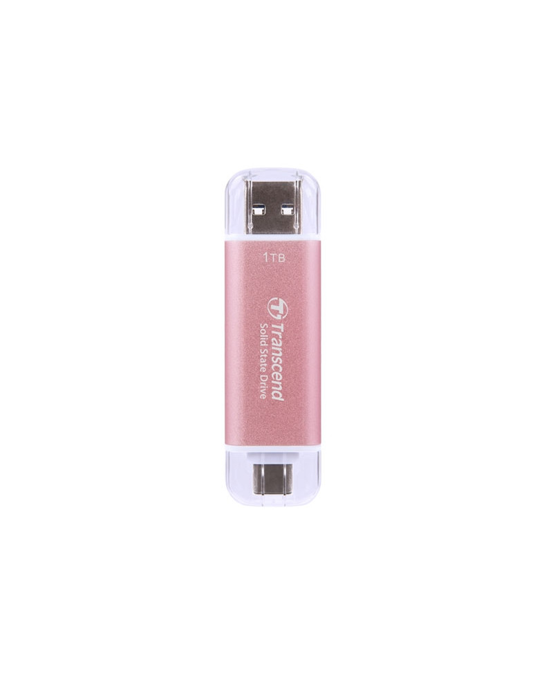 Външен SSD диск Transcend 1TB ESD310P, USB 10Gbps, Type C/A, Pink - TS1TESD310P