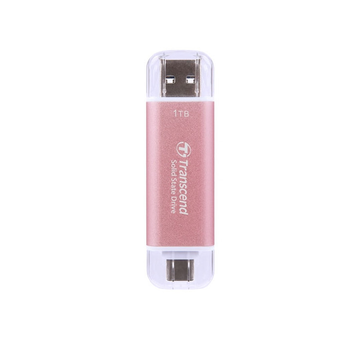 Външен SSD диск Transcend 1TB ESD310P, USB 10Gbps, Type C/A, Pink - TS1TESD310P