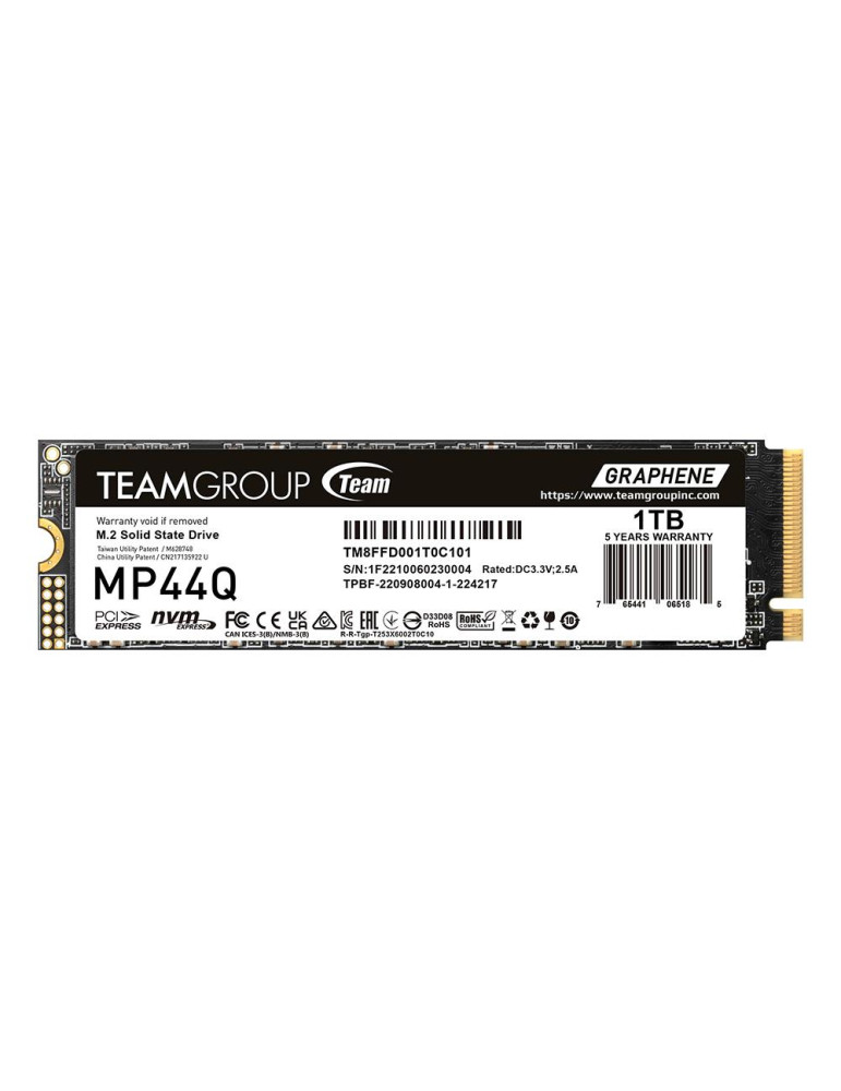 SSD диск Team Group 1TB MP44Q, M.2 2280 NVMe, PCI-e 4.0 x4, 7400/6200 MB/s - TM8FFD001T0C101