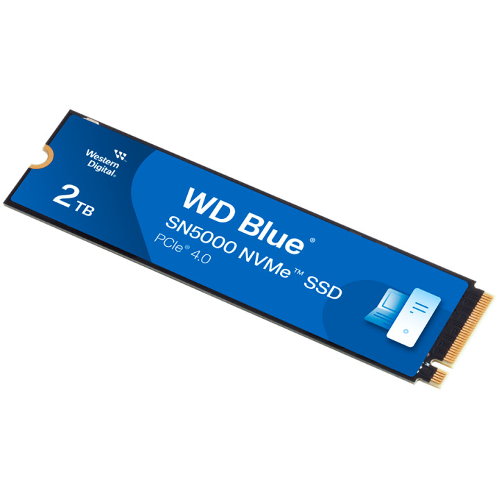 SSD диск Western Digital 2TB Blue SN5000 NVMe M.2 2280, PCIe Gen4, 5150/4850 MB/s - WDS200T4B0E-00CNZ0