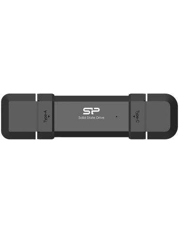 Външен SSD диск Silicon Power 500GB DS72 Dual USB-C/USB 3.2 Gen 2, Black - SP500GBUC3S72VPK
