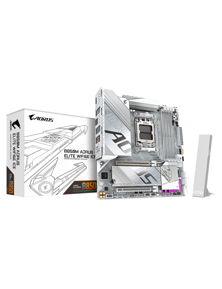 Дънна платка Gigabyte B850M AORUS ELITE WIF6E ICE, AM5 - B850M A ELT WF6E ICE