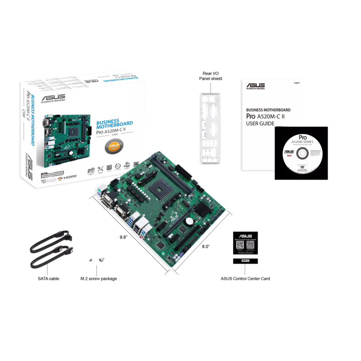 Дънна платка Asus PRO A520M-C II CSM, AM4 - 90MB18F0-M0EAY0