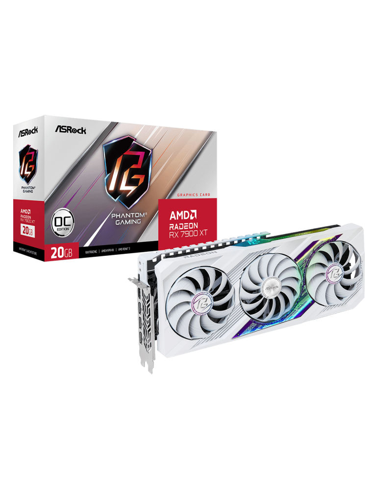Видео карта AsRock AMD Radeon RX 7900 XT PHANTOM GAMING WHITE 20GB OC - RX7900XT PGW 20GO