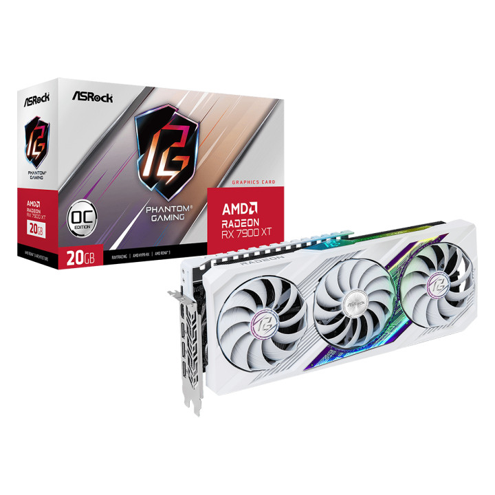 Видео карта AsRock AMD Radeon RX 7900 XT PHANTOM GAMING WHITE 20GB OC - RX7900XT PGW 20GO