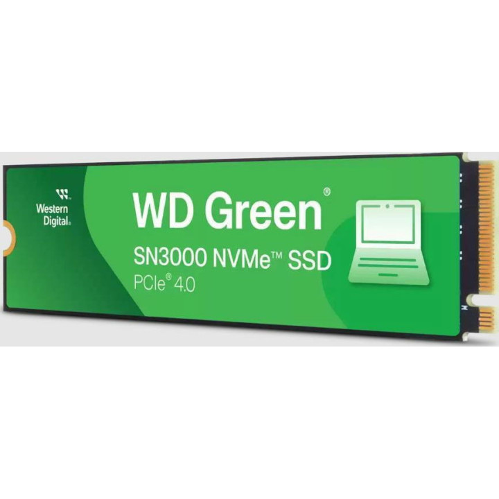 SSD диск Western Digital 1TB Green SN3000 NVMe M.2 2280, PCIe Gen4 x4 NVMe, 5000/4200 MB/s - WDS100T4G0E-00CPS0