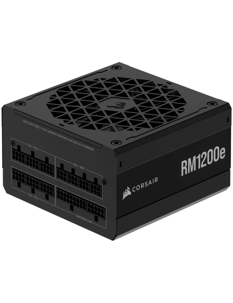 Модулно захранване Corsair RM1200e, 1200 Watt, ATX 3.1, PCIe 5.1, Cybenetics GOLD - CP-9020258-EU