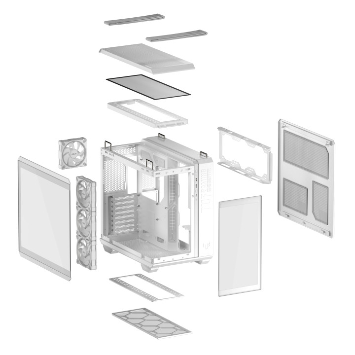 Кутия за компютър Asus TUF Gaming GT502 Horizon ARGB White Edition - 90DC0093-B19010