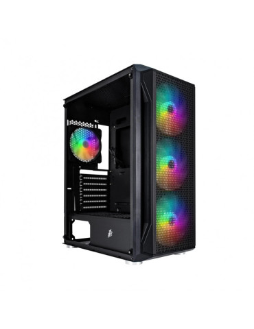 Геймърски компютър ION Firebase X5 RGB Black с процесор AMD Ryzen 5 3600, видео карта RTX 3050 VENTUS 2X XS 8G OC, RAM 16GB(2x8GB) DDR4 3200MHz и SSD 512GB NVMe