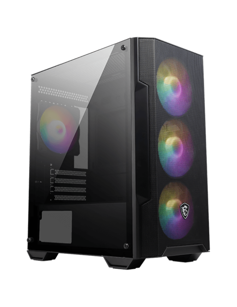 Кутия за компютър MSI MAG FORGE M100A, M-ATX Tower, 4x 120mm RGB Fans, Mesh Panel