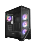 Кутия за компютър Trendsonic V-Gaming Artemis, Type C, включени 4бр ARGB вентилатори, дистанционно управление, Black - FC-AR17A-ARGB