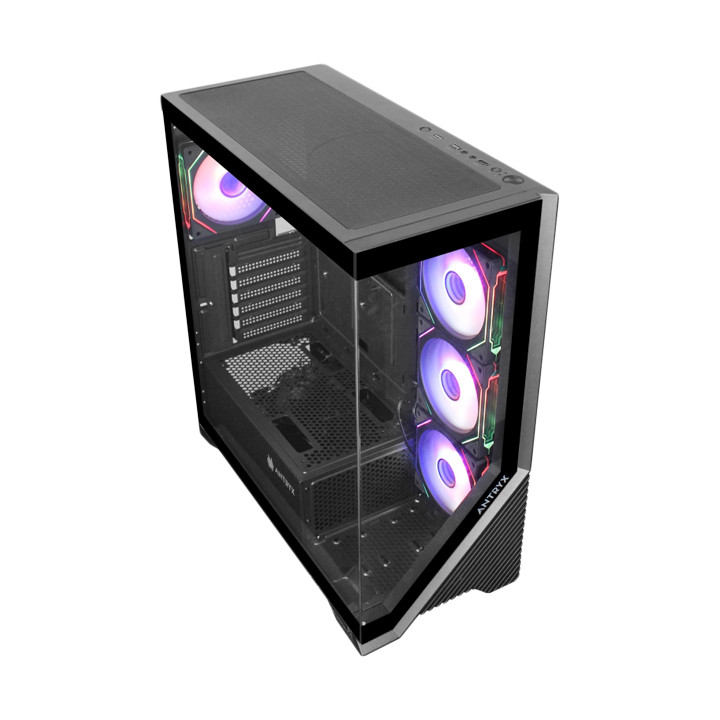 Кутия за компютър Trendsonic V-Gaming Artemis, Type C, включени 4бр ARGB вентилатори, дистанционно управление, Black - FC-AR17A-ARGB