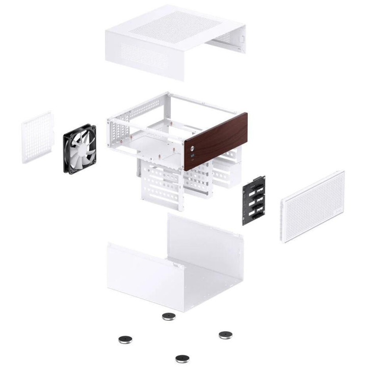 Кутия за компютър Jonsbo N4 NAS, m-ATX, Бял - GEJB-150