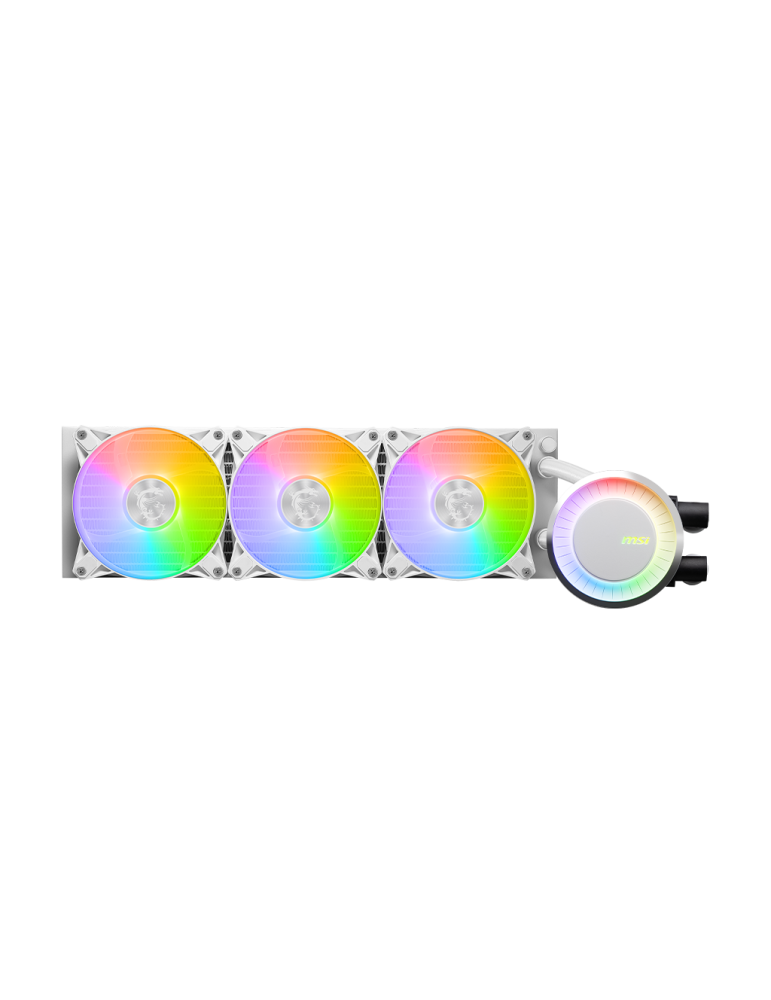 Водно охлаждане за процесор MSI MAG CORELIQUID E360 WHITE, 3x 120mm ARGB Fans, LGA 1851/AM5 - 306-7ZW6E27-C24