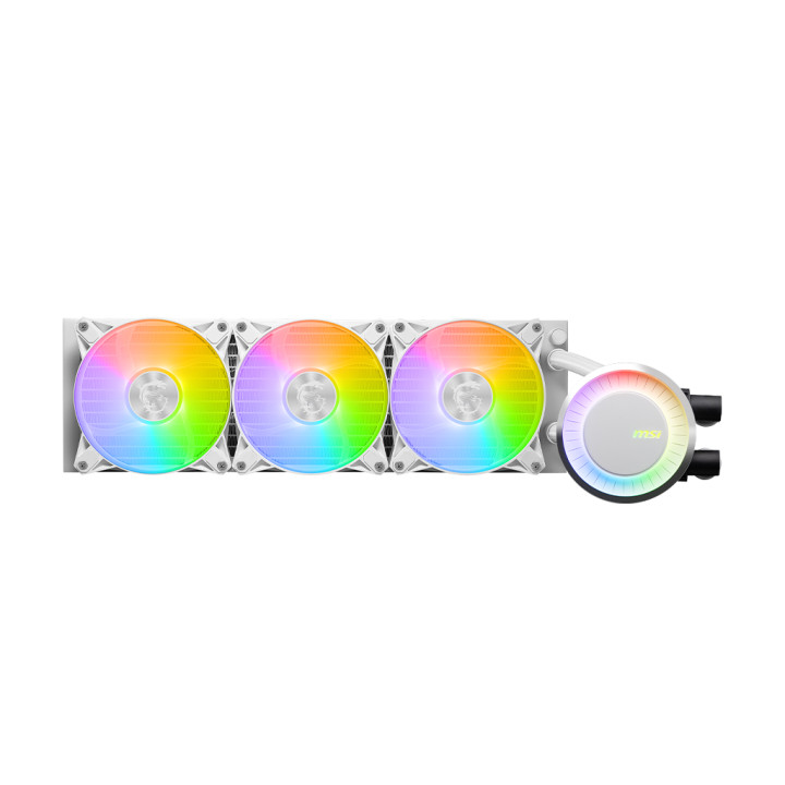 Водно охлаждане за процесор MSI MAG CORELIQUID E360 WHITE, 3x 120mm ARGB Fans, LGA 1851/AM5 - 306-7ZW6E27-C24