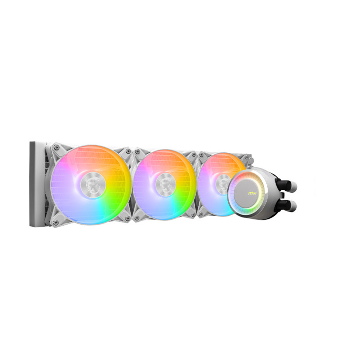 Водно охлаждане за процесор MSI MAG CORELIQUID E360 WHITE, 3x 120mm ARGB Fans, LGA 1851/AM5 - 306-7ZW6E27-C24