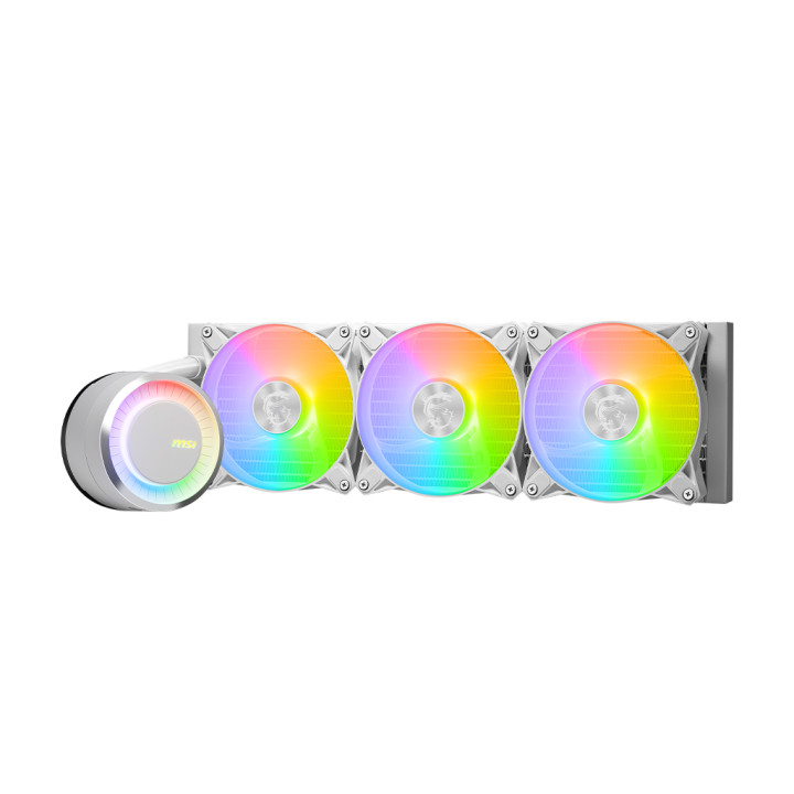 Водно охлаждане за процесор MSI MAG CORELIQUID E360 WHITE, 3x 120mm ARGB Fans, LGA 1851/AM5 - 306-7ZW6E27-C24