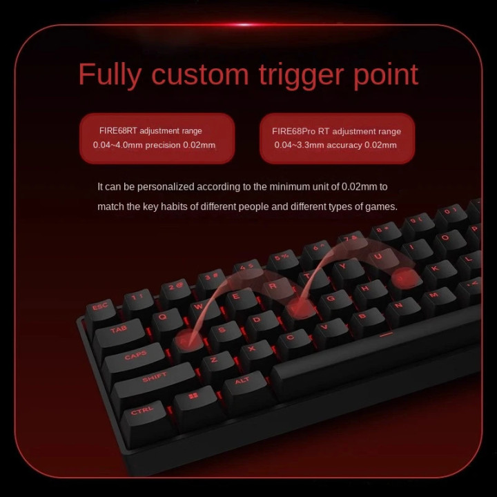 Професионална геймърска механична клавиатура Madlions FIRE 68 RGB - 8K, Gateron Dual-Rail Magnetic Switches [Linear] - R - FIRE-68-RGB-WH