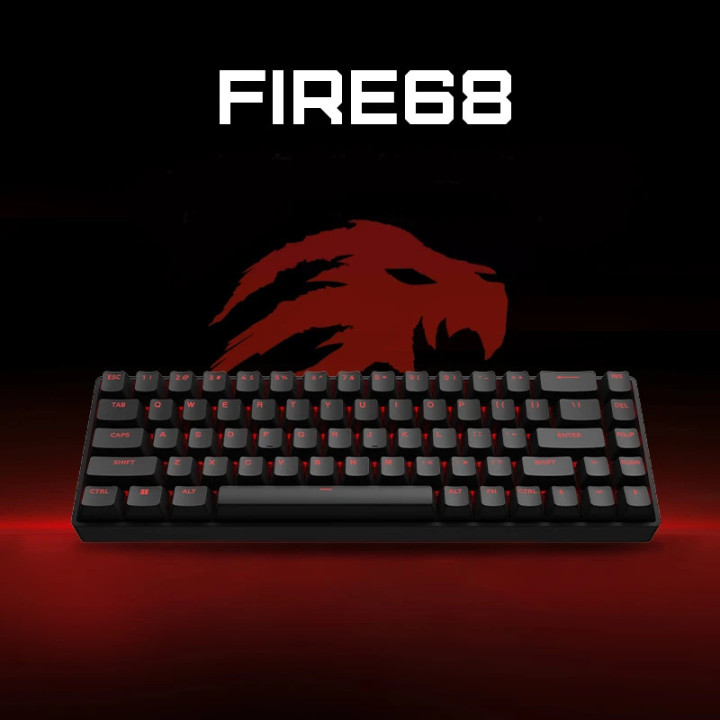 Професионална геймърска механична клавиатура Madlions FIRE 68 RGB - 8K, Gateron Dual-Rail Magnetic Switches [Linear] - R - FIRE-68-RGB-WH