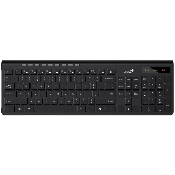 Безжична клавиатура Genius SlimStar 7230 Black, AI, BG, 2.4Ghz - GENIUS-SLIMSTAR-7230-BLK