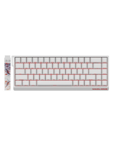 Професионална геймърска механична клавиатура Madlions MAD 68 R White- 8K, Kunlun Magnetic Switches [Linear] - MAD-68-R-WH