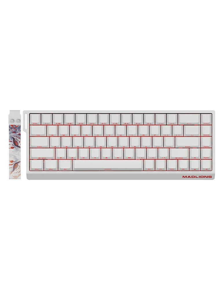 Професионална геймърска механична клавиатура Madlions MAD 68 R White- 8K, Kunlun Magnetic Switches [Linear] - MAD-68-R-WH