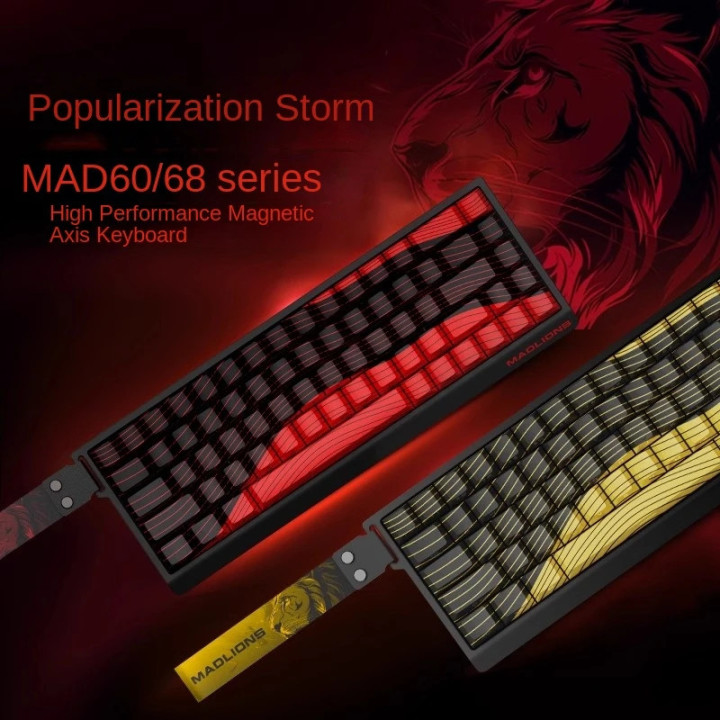 Професионална геймърска механична клавиатура Madlions MAD 60 HE Contour Flagship - 8K, Gateron Jade Pro [Linear] - MAD-60-HE-C-FS-GAT