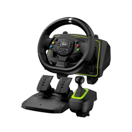 Волан с педали Genius Racing Wheel with pedals SpeedMaster X, Gear shifter, Pedals, Dual-motor vibration - GENIUS-SPEEDMASTER-X2