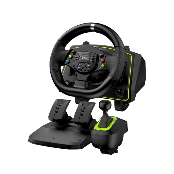 Волан с педали Genius Racing Wheel with pedals SpeedMaster X, Gear shifter, Pedals, Dual-motor vibration - GENIUS-SPEEDMASTER-X2