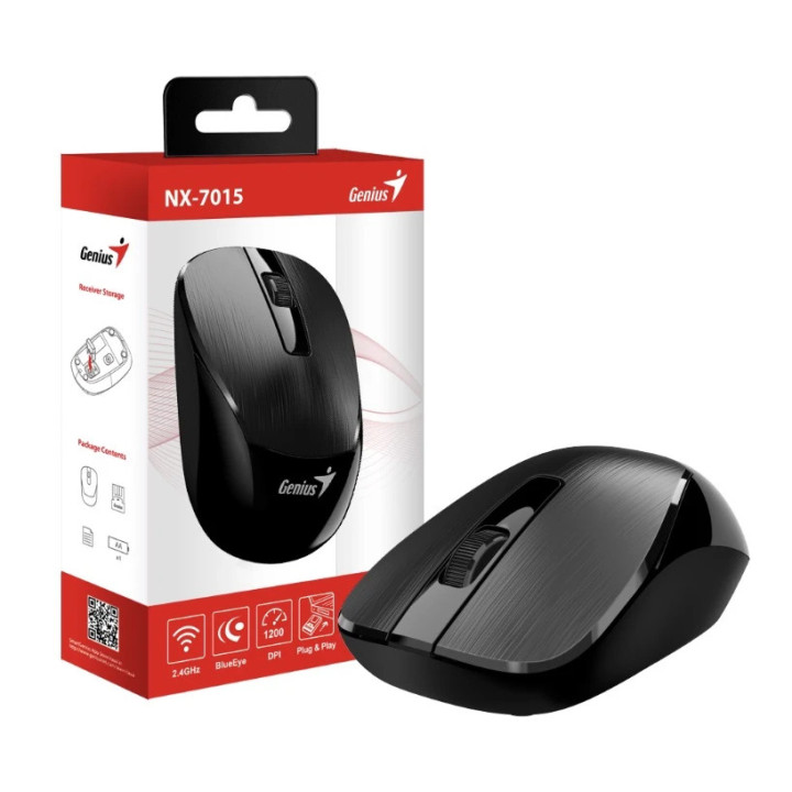 Безжична мишка Genius NX-7015 - 2.4G, Black - GENIUS-NX-7015-BK