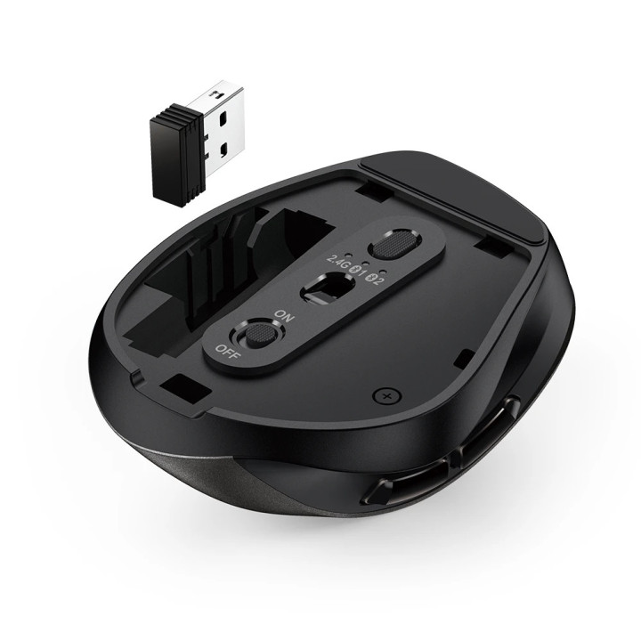 Bluetooth безшумна мишка Genius Ergo 9000S, Silent, Bluetooth, 2.4G, Black - GENIUS-ERGO-9000S-BK