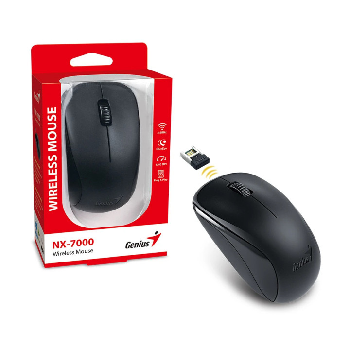 Безжична мишка Genius NX-7000 Black, 2.4GHz - GENIUS-NX-7000-BLK