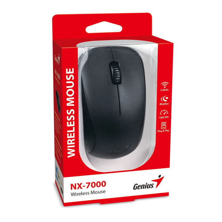 Безжична мишка Genius NX-7000 Black, 2.4GHz - GENIUS-NX-7000-BLK