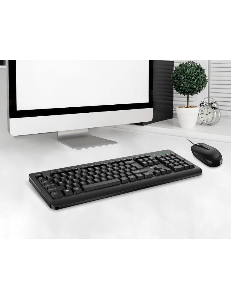 Клавиатура и мишка Genius KM-160 Black, AI, BG, USB - GENIUS-KM-160-BLK