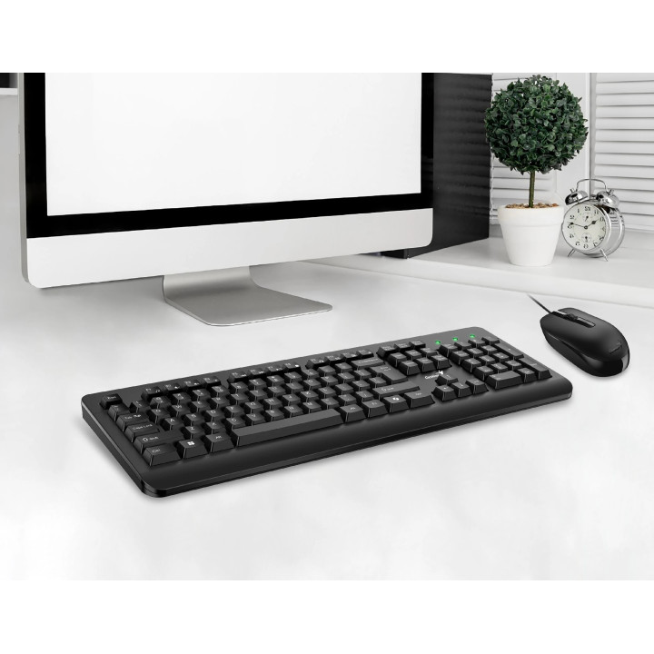 Клавиатура и мишка Genius KM-160 Black, AI, BG, USB - GENIUS-KM-160-BLK