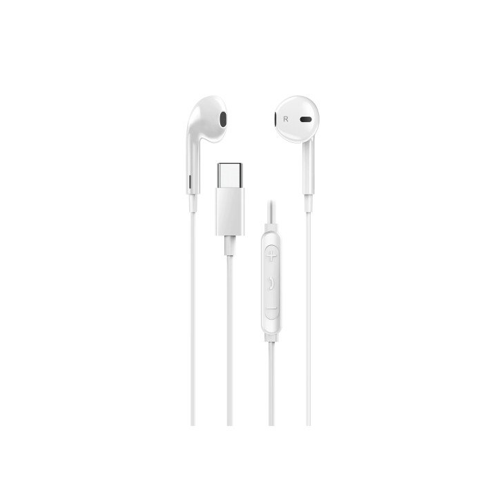 Слушалки тапи Genius In-ear Earbuds HS-M365, USB-C, White - GENIUS-HS-M365-WH