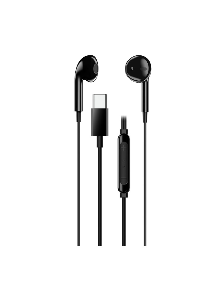 Слушалки тапи Genius In-ear Earbuds HS-M365, USB-C, Black - GENIUS-HS-M365-BK