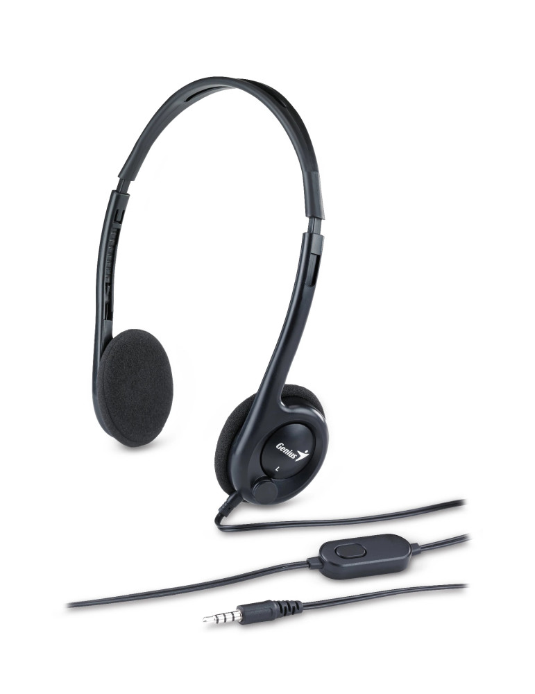 Слушалки с микрофон Genius Headset HS-200C, Lightweight, Black - GENIUS-HS-200C