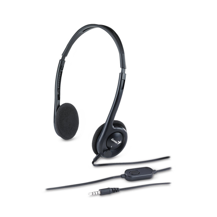 Слушалки с микрофон Genius Headset HS-200C, Lightweight, Black - GENIUS-HS-200C