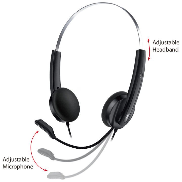 Слушалки с микрофон Genius HS-220U, AI, USB-C, Mic, Black - GENIUS-HS-220U-BK