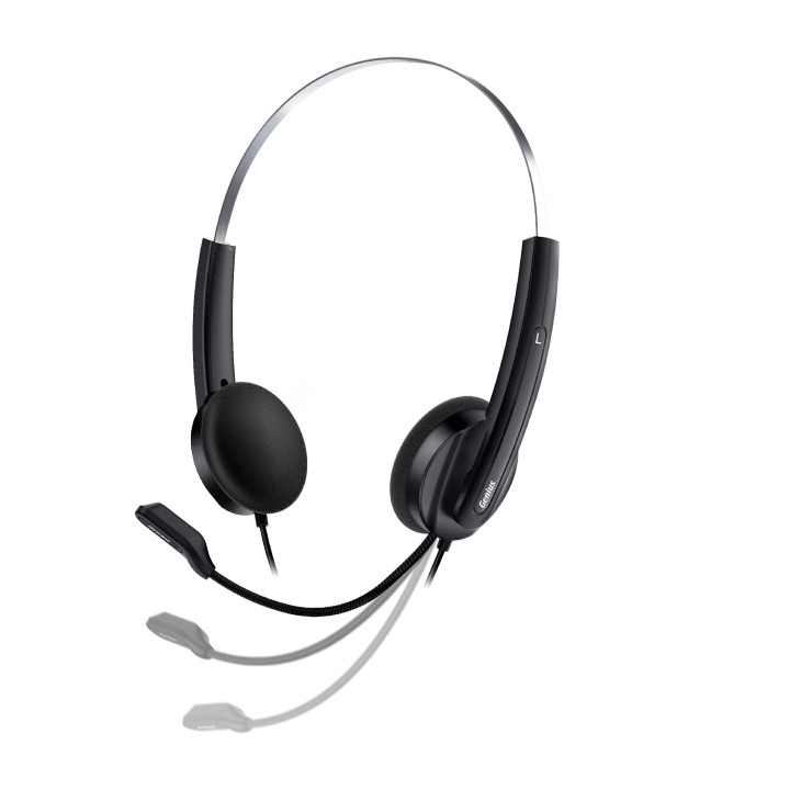 Слушалки с микрофон Genius HS-220U, AI, USB-C, Mic, Black - GENIUS-HS-220U-BK