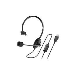 Слушалка с микрофон Genius HS-100U, Mic, USB, Black - GENIUS-HS-100U-BK