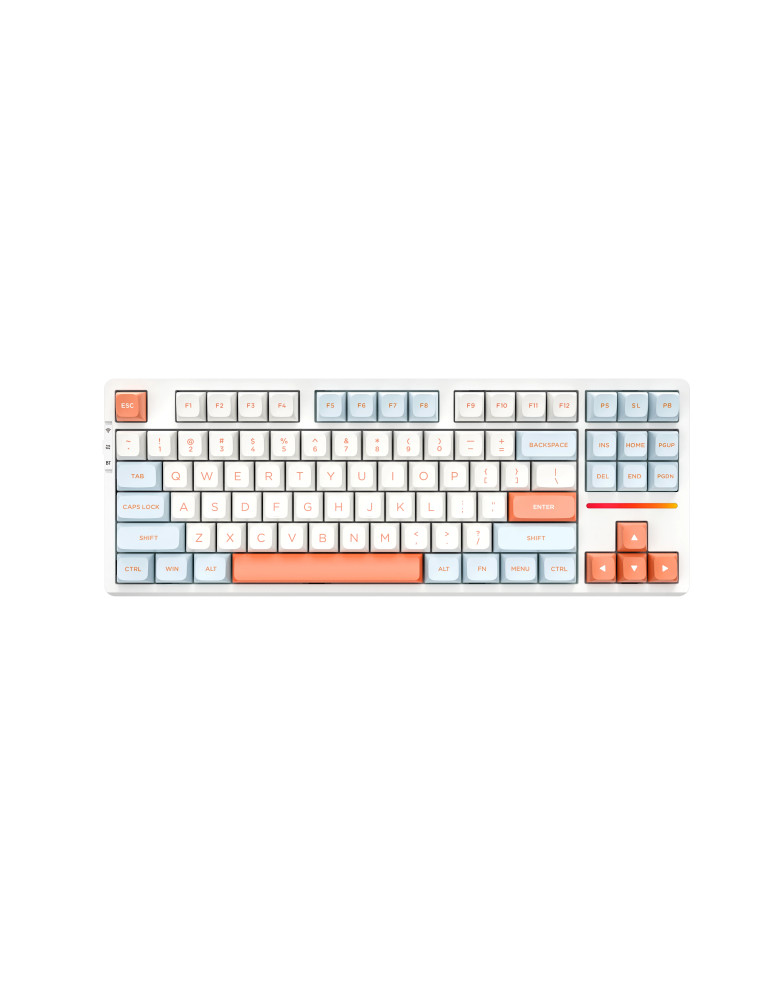 Безжична геймърска механична клавиатура VGN V87 Jelly Orange, Dynamic Silver Switches, Linear - V87-ORANGE-PS