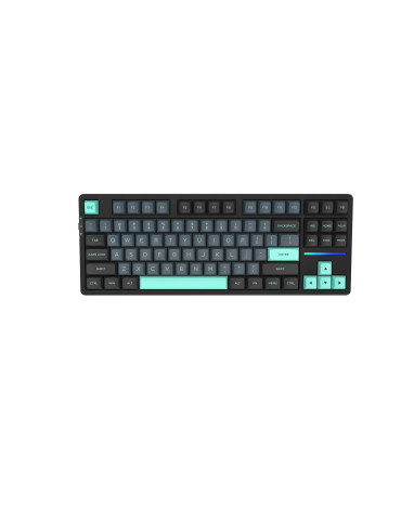 Безжична геймърска механична клавиатура VGN V87 Caribbean Blue, Power Silver Switches, Linear - V87-GREY-BL-PS
