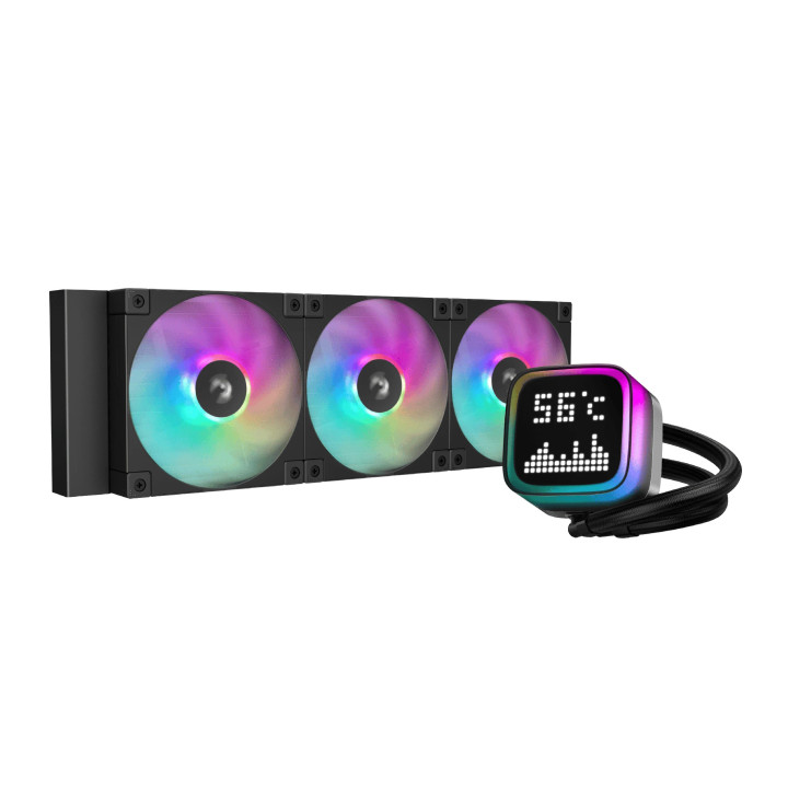 Водно охлаждане за процесор DeepCool LP360, LCD Screen, A-RGB - R-LP360-BKMSNC-G-1