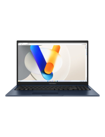 Лаптоп Asus Vivobook X1504VA-BQ057W, Intel Core i7-1355U, 15.6"FHD (1920x1080), 16GB RAM, 512GB SSD, Intel Iris X Graphics, Win 11, Blue - 90NB10J1-M01K90