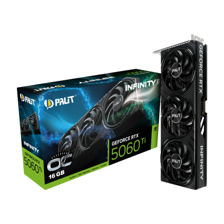 Видео карта Palit GeForce RTX 5060 Ti Infinity 3 OC 16GB GDDR7, 128bit - NE7506TS19T1-GB2061S