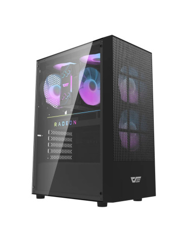 Кутия за компютър Darkflash A290 Black, ATX, с включени 3бр RGB вентилатора - A290-BK