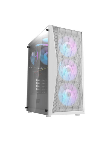 Кутия за компютър Darkflash DK352 White, ATX, с включени 4бр вентилатора - DK352-WH