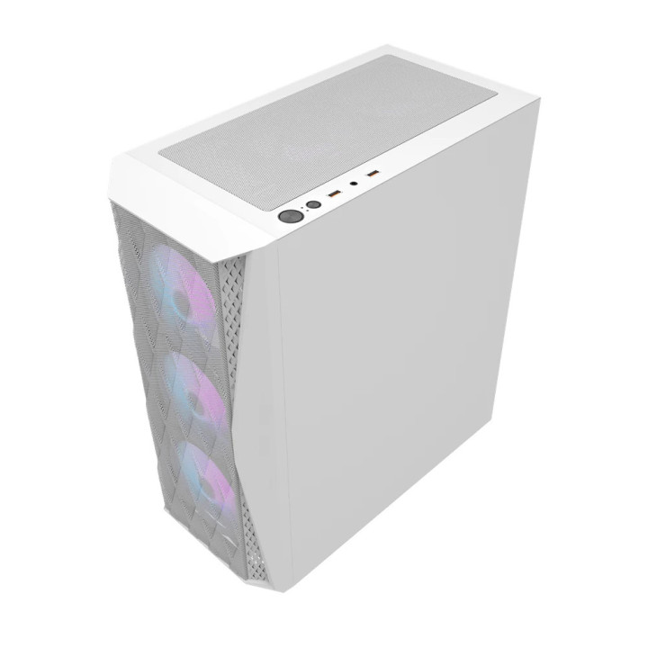 Кутия за компютър Darkflash DK352 White, ATX, с включени 4бр вентилатора - DK352-WH
